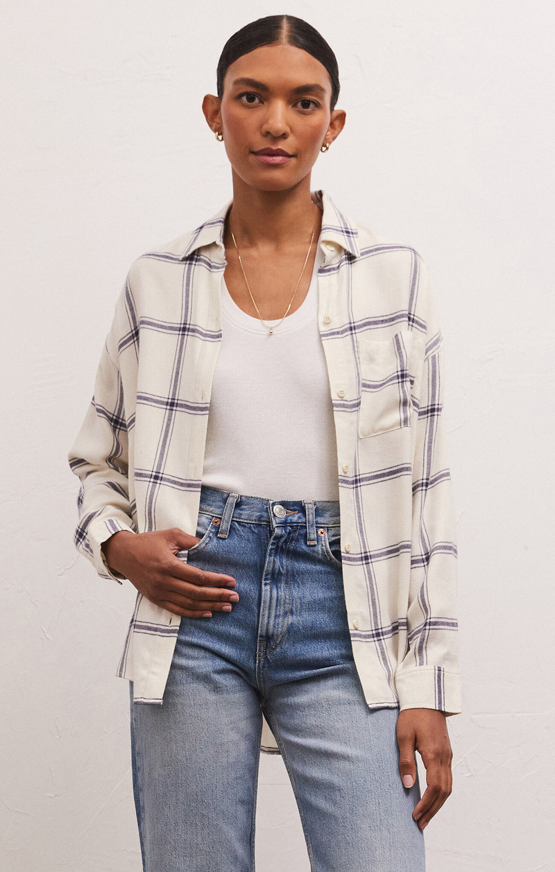 River Plaid Button Up in Inca