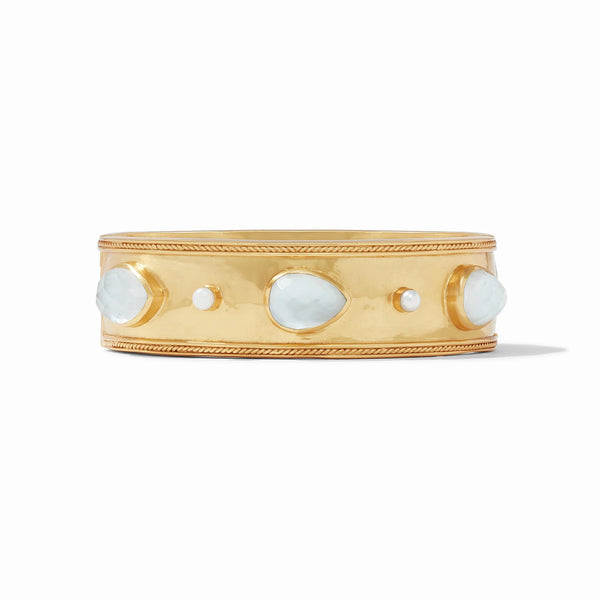 Cannes Statement Hinge Bangle - Iridescent Crystal