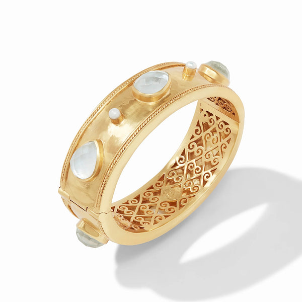 Cannes Statement Hinge Bangle - Iridescent Crystal