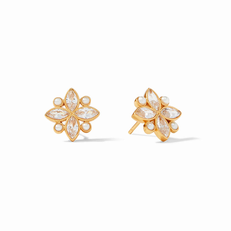 Charlotte Gold Cubic Zirconia Stud Earrings