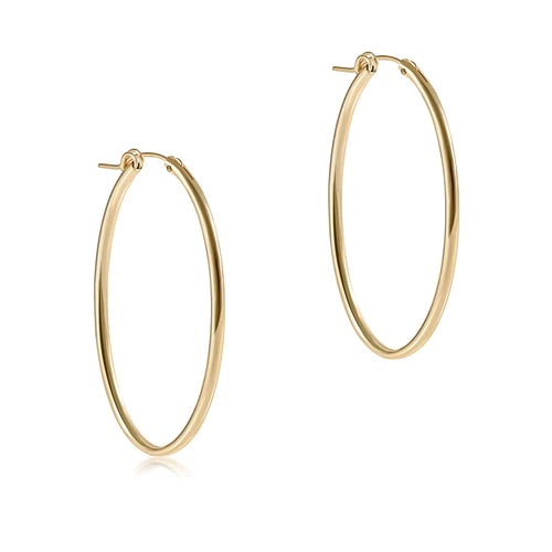 Oval Gold Hoop Earrings - Smooth