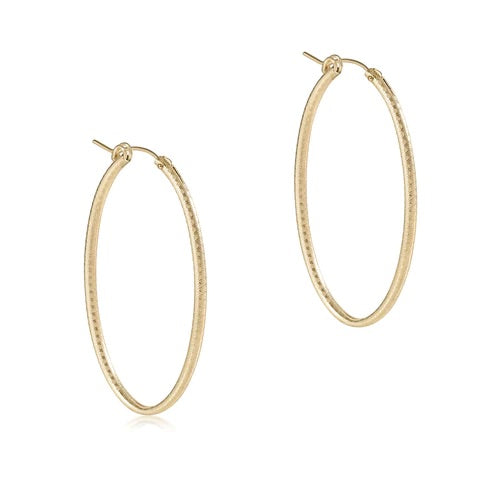 Oval Gold Hoops - Textured