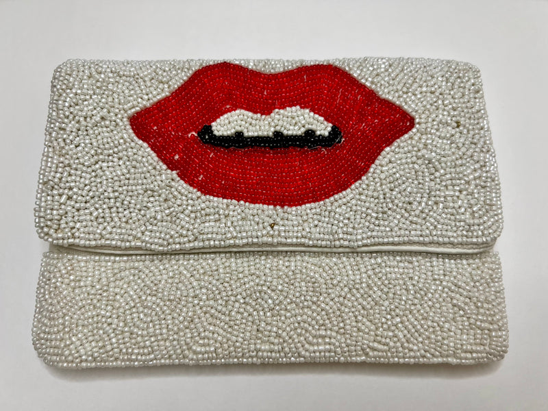 Red Hot Beaded Clutch