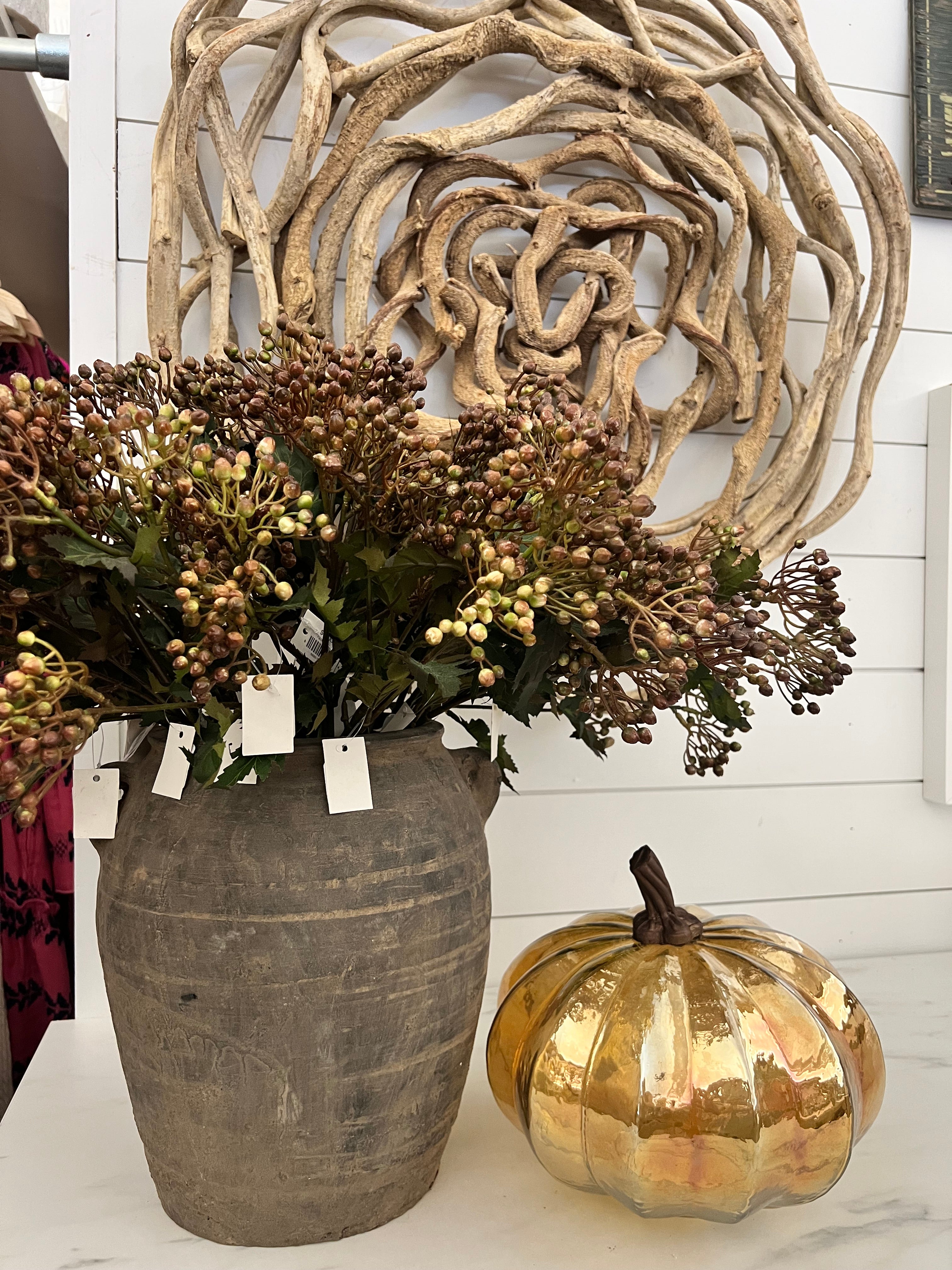 Amber Glass Pumpkin Tall Baker & Co. Home Mercantile