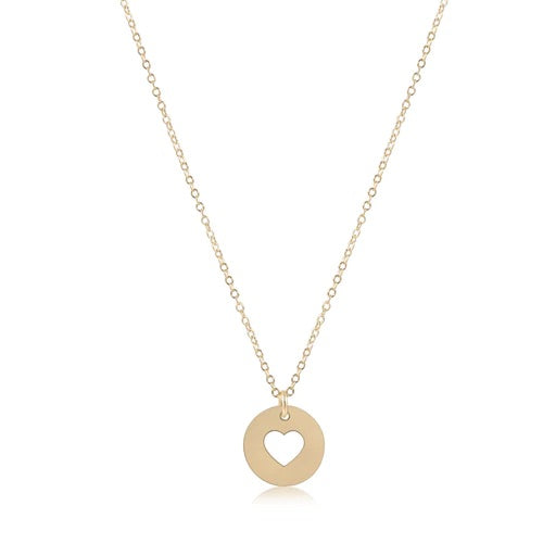Love Gold Disc Charm Necklace