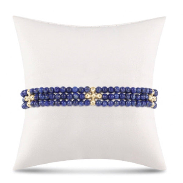 Three Strand Classic Beaded Bracelet Signature Cross Lapis Bracelet