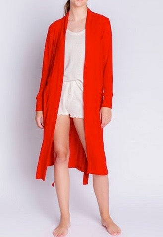 Open Front Robe - Red