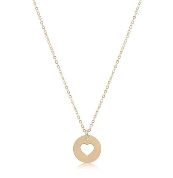 Love Small Gold Disc Necklace