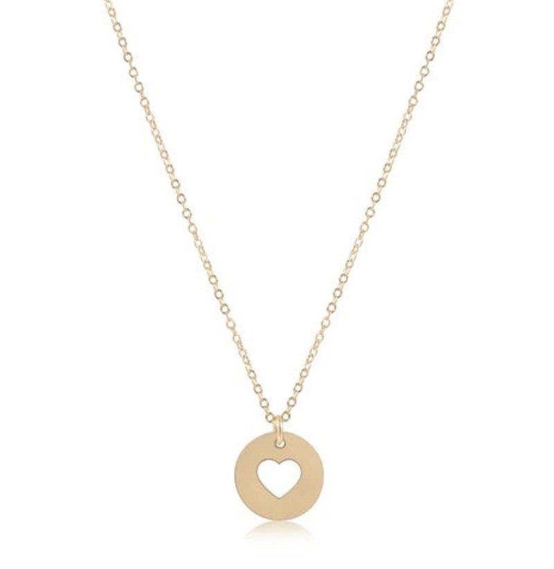Love Small Gold Disc Necklace