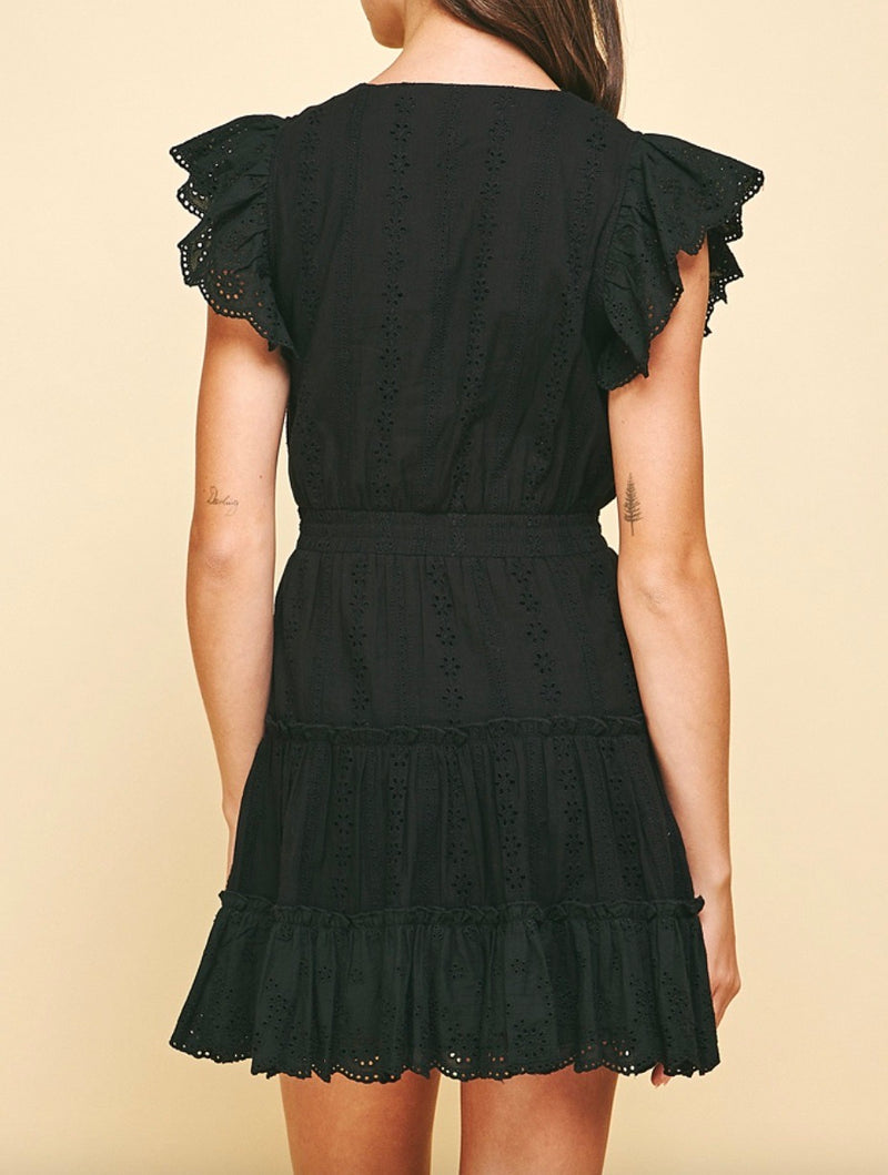 Evelyn Eyelet Dress - Black