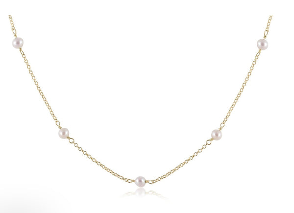 17" Choker Simplicity 8mm Pearl Necklace