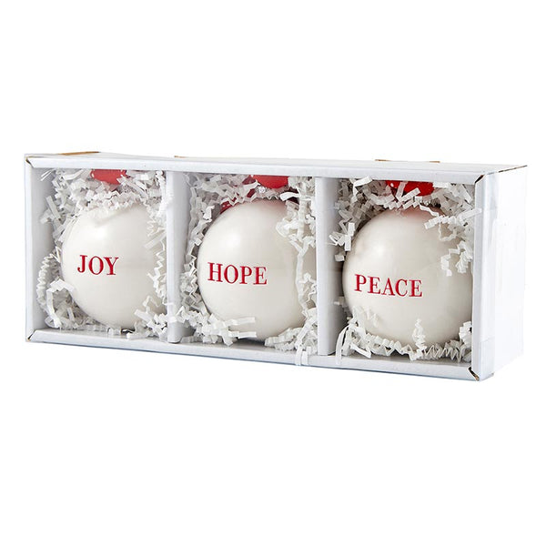 Hope, Peace + Joy Ornaments