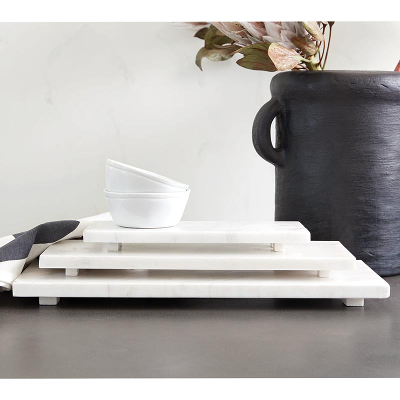 White Marble Tray - Large