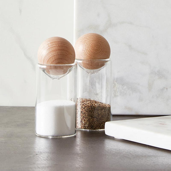 Glass Salt + Pepper Set