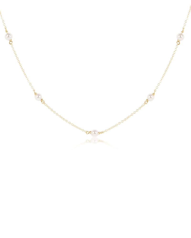 17" Choker Simplicity 4mm Pearl Necklace
