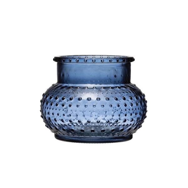 Blue Glass Hobnail Vase