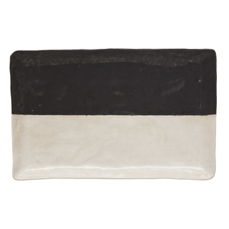 Black + White Stoneware Platter