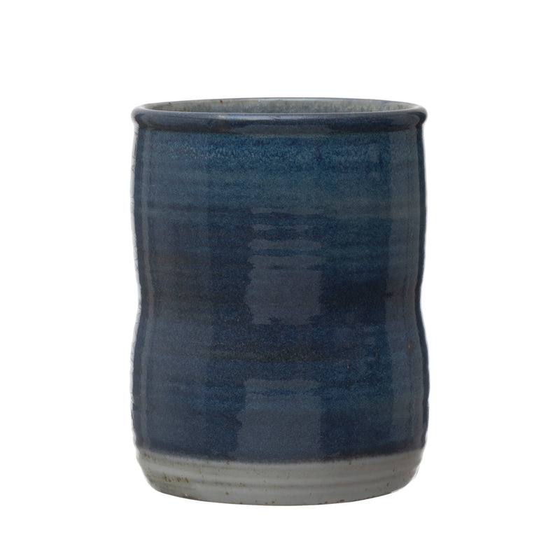Blue Glazed Stoneware Crock
