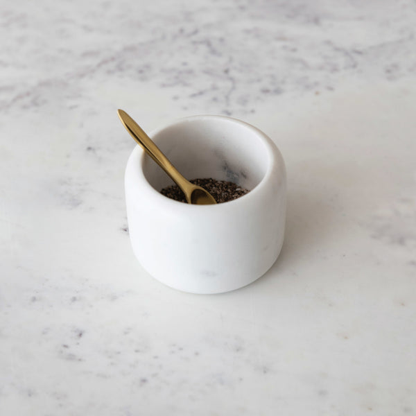 Marble Pinch Pot + Brass Spoon