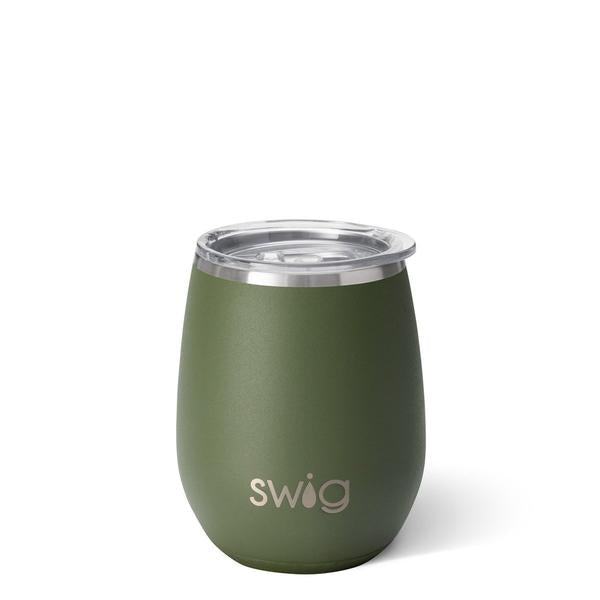 Swig Matte Olive Stemless Wine Cup